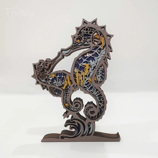 Seahorse Wooden Carving Gift,Art, Couple, Love,Home Decor, Romantic Gift